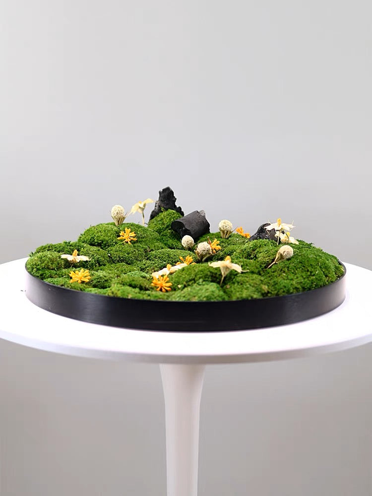 VICKY YAO Faux Plant Exclusive Design Preserved Moss Bowl Art