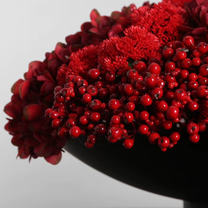 VICKY YAO Fine Art - Christmas red realistic floral decoration art 70 x 40cm H