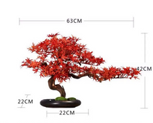 Laden Sie das Bild in den Galerie-Viewer, VICKY YAO Design Aesthetic - June New Arrival Exclusive Design Handmade Japanese Style Red Maple Bonsai Art 60L x 22W x 40cm H