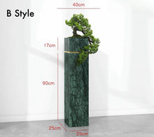 画像をギャラリービューアに読み込む, VICKY YAO - Natural Indian Green Marble Base Artificial Bonsai Luxury Hotel Art Decor Modern Zen Sculpture for Lobby &amp; Interior Design