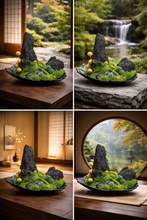 Load image into Gallery viewer, VICKY YAO -Preserved Moss Rock Garden | Zen Stone Landscape Arrangement | Maintenance-Free Japanese Style Decor | Modern Minimalist Home Art L33xH28cm
