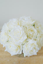 Load image into Gallery viewer, VICKY YAO-Real Touch White Roses Arrangement White Real Touch Flower Arrangement Artificial Faux Silk Flowers Real Touch Roses Centerpiece