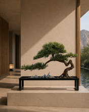 Load image into Gallery viewer, VICKY YAO-Artificial Bonsai Tree Japanese Style Bonsai Faux Pine Tree Zen Garden Decor Home Decor Indoor Sculpture Plant L60xW25xH50