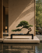 Load image into Gallery viewer, VICKY YAO-Artificial Bonsai Tree Japanese Style Bonsai Faux Pine Tree Zen Garden Decor Home Decor Indoor Sculpture Plant L60xW25xH50