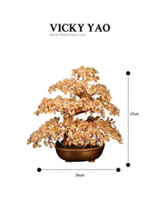 画像をギャラリービューアに読み込む, VICKY YAO - Handmade Large Green Real Crystal Bonsai Feng Shui Tree of Success Spiritual Gift Decor Meditation Amethyst Gemstone Tree26x23cm