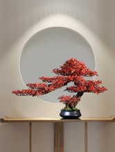 Load image into Gallery viewer, VICKY YAO Design Aesthetic - Exclusive Design Handmade Artificial Red Maple Leaf Faux Bonsai Tree in Pot