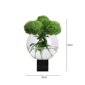VICKY YAO Design Aesthetic - Exclusively Designed Green Real Touch Dianthus Arrangement with Lifelike Texture