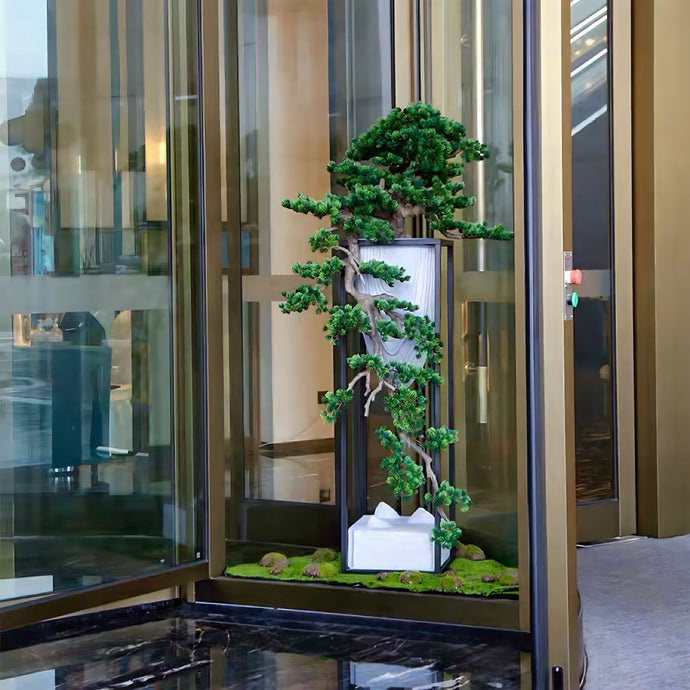 VICKY YAO Bonsai Art - Realistic Bonsai Installation Art for Luxury Hotels & Interior Design W80xH165cm