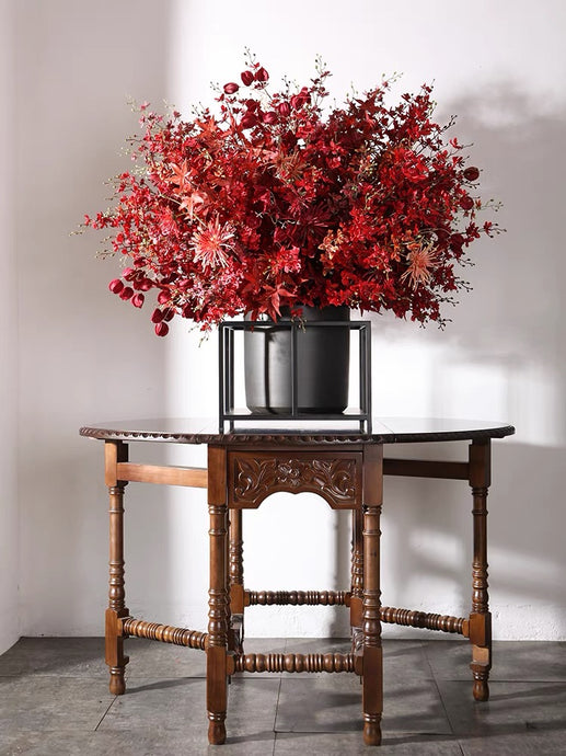 VICKY YAO Faux Floral - Luxury Exclusive Design Mansion IFIRE Red Faux Floral Art