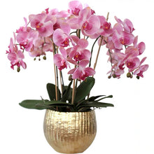 Load image into Gallery viewer, VICKY YAO Luxury Realistic Real Touch Orchid Arrangement in Gold Pot
