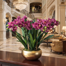 將圖片載入圖庫檢視器 VICKY YAO Design Aesthetic - Exclusive Design Handmade Natural Touch Artificial Cymbidium Orchid Flower Arrangement