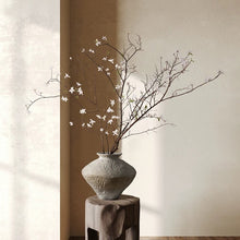 Laden Sie das Bild in den Galerie-Viewer, VICKY YAO -  Handmade Japanese studio art pottery Vase textured grey Ceramic Vase – Rough Potter Without flowers Wabi Sabi Vase