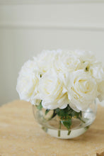 Load image into Gallery viewer, VICKY YAO-Real Touch White Roses Arrangement White Real Touch Flower Arrangement Artificial Faux Silk Flowers Real Touch Roses Centerpiece