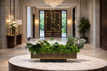 Load image into Gallery viewer, VICKY YAO - Luxury Green Floral Arrangement in Iron &amp; Marble Base – Modern Table Centerpiece for Office, Villa &amp; Hotel Decor