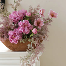 將圖片載入圖庫檢視器 VICKY YAO - Pink Peony Artificial Flower Arrangement | Romantic Faux Floral Centerpiece | Luxury Table Decor