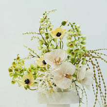 Load image into Gallery viewer, VICKY YAO Design Aesthetic-Luxury Artificial Orchid Arrangement in Marble Vase – French Elegance Floral Centerpiece L30xH50cm