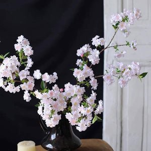 VICKY YAO-Set of includes 4 ultra-realistic faux cherry blossom stems home decor floral arrangements.Decorative branches without vase
