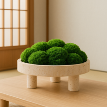 Load image into Gallery viewer, VICKY YAO - Natural Roman Travertine Bowl with Preserved Moss Wabi-Sabi Aesthetic Home Decor | Handmade Zen Art