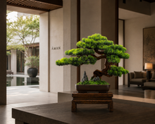 Load image into Gallery viewer, VICKY YAO - Artificial Bonsai Tree Japanese Pine Bonsai Decor Zen Tabletop Sculpture Hotel Lobby Decor Luxury Office Decoration L61xH45cm