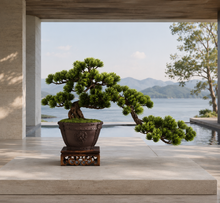 Laden Sie das Bild in den Galerie-Viewer, VICKY YAO Bonsai Art - Exclusive Design Oriental aesthetics faux Realistic Bonsai Art In Royal Chinoiserie Style Yixing Clay Pot