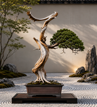 Load image into Gallery viewer, VICKY YAO-Unique Millennium Cliff Cypress Bonsai Art,Dragon Form Driftwood Sculpture, Handmade Realistic Zen Bonsai Decor,Zen Interior Decor