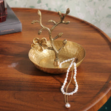將圖片載入圖庫檢視器 VICKY YAO Table Decor- Vintage Floral Jewelry Holder Dish – Metal Ring Tray with Tree Branch Design