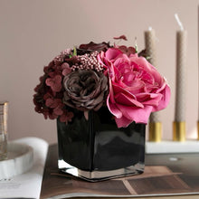 Load image into Gallery viewer, VICKY YAO Gift Box Series- Artificial Floral Arrangement Rose &amp; Hydrangea in Black Vase
