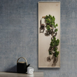 VICKY YAO Wall Art - Elegant New Chinese Oriental Aesthetics Faux Bonsai Wall Art