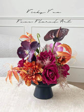 Load image into Gallery viewer, VICKY YAO Faux Floral - Real Touch Exclusive Design Artificial Black Roses Flower Arrangement