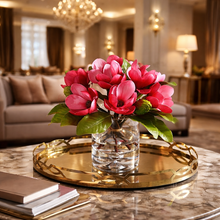 画像をギャラリービューアに読み込む, VICKY YAO Faux Floral - Exclusive Design Pink Artificial Magnolia Floral Arrangement