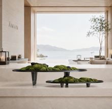 將圖片載入圖庫檢視器 VICKY YAO  - Modern Zen Moss Centerpiece | Elevated Tabletop Landscape Art Japanese Inspired Table Decor Home &amp; Office Decor Wabisabi Design
