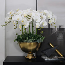 Load image into Gallery viewer, VICKY YAO Design - Luxury Artificial Orchid Flower Arrangement With Triangle Ball Vase Short Size H52cm