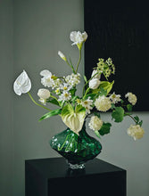 画像をギャラリービューアに読み込む, VICKY YAO - Verdant Elegance Premium Faux Floral Arrangement in Sculpted Emerald Vase