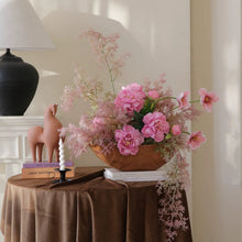 將圖片載入圖庫檢視器 VICKY YAO - Pink Peony Artificial Flower Arrangement | Romantic Faux Floral Centerpiece | Luxury Table Decor