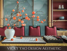 Load image into Gallery viewer, VICKY YAO Design Aesthetic - Exclusive Design Handmade Winter Frost Falling Persimmon Natural Touch Floral Art