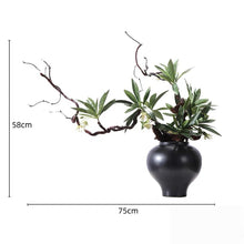 画像をギャラリービューアに読み込む, VICKY YAO Faux Bonsai - Luxury Artificial Bonsai Art in Black Vase – Modern Office Decor Statement Piece L75 x H58cm