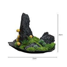 Load image into Gallery viewer, VICKY YAO -Preserved Moss Rock Garden | Zen Stone Landscape Arrangement | Maintenance-Free Japanese Style Decor | Modern Minimalist Home Art L33xH28cm