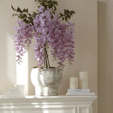 Load image into Gallery viewer, Japanese Wisteria Artificial Flower Arrangement | Handmade Realistic Bonsai Art in Ceramic Pot | VICKY YAO Fine Art Floral Decor