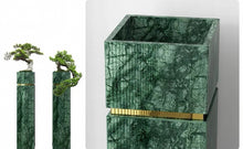 画像をギャラリービューアに読み込む, VICKY YAO - Natural Indian Green Marble Base Artificial Bonsai Luxury Hotel Art Decor Modern Zen Sculpture for Lobby &amp; Interior Design