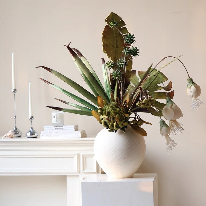 VICKY YAO - Large Custom Artificial Rare Flowers Bouquet – Wabi-Sabi Aesthetic Faux Floral Arrangement for Unique Home Decor Without Vase