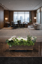 Load image into Gallery viewer, VICKY YAO - Luxury Green Floral Arrangement in Iron &amp; Marble Base – Modern Table Centerpiece for Office, Villa &amp; Hotel Decor