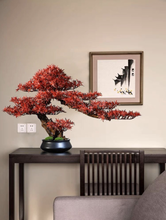 Laden Sie das Bild in den Galerie-Viewer, VICKY YAO Design Aesthetic - Exclusive Design Handmade Artificial Red Maple Leaf Faux Bonsai Tree in Pot