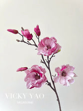 Load image into Gallery viewer, VICKY YAO Design Aesthetic - Exclusive Design Ancient Chinese Flower Pot Natural Touch Artificial Magnolia Floral Art