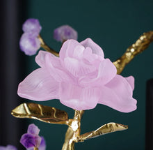 Load image into Gallery viewer, VICKY YAO - Luxury Natural Amethyst Crystal Tree Sculpture, Hand-Carved Solid Brass Bonsai, Handmade High-End Home Decor