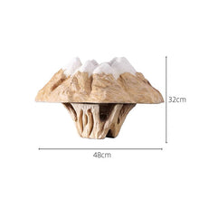 画像をギャラリービューアに読み込む, VICKY YAO - Handcrafted Solid Wood Japanese Zen Mount Fuji Snow Mountain Sculpture Decor L48xH32cm