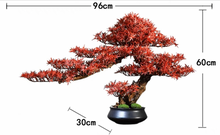 Load image into Gallery viewer, VICKY YAO Design Aesthetic - Exclusive Design Handmade Artificial Red Maple Leaf Faux Bonsai Tree in Pot