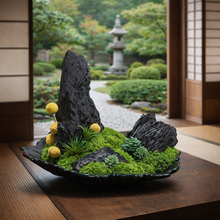 Load image into Gallery viewer, VICKY YAO -Preserved Moss Rock Garden | Zen Stone Landscape Arrangement | Maintenance-Free Japanese Style Decor | Modern Minimalist Home Art L33xH28cm
