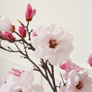 VICKY YAO Design Aesthetic - Exclusive Design Ancient Chinese Flower Pot Natural Touch Artificial Magnolia Floral Art