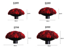 画像をギャラリービューアに読み込む, VICKY YAO Fine Art - Premium Faux Red Flower Arrangement – Modern Centerpiece in Black Vase W70xH40cm