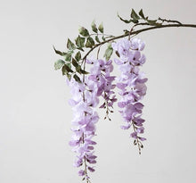 Load image into Gallery viewer, Japanese Wisteria Artificial Flower Arrangement | Handmade Realistic Bonsai Art in Ceramic Pot | VICKY YAO Fine Art Floral Decor